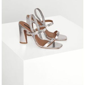 Metallic block heel sandals 7